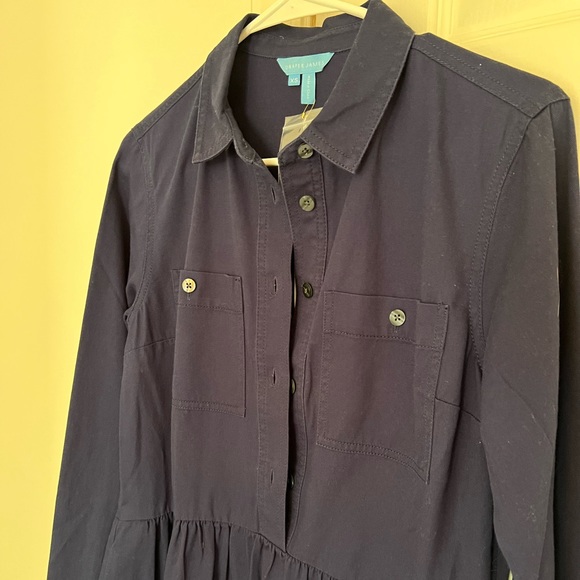 Draper James Utility Dress in Washed Twill, XS - Picture 4 of 11